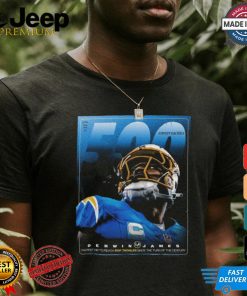 Derwin James Los Angeles Chargers 500 career tackles since the turn of the century shirt