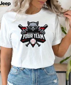 Raccoon Mascot For Baseball Team Logo T Shirt
