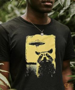 Raccoon UFO Alien Funny shirt