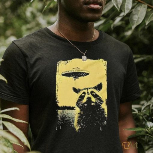 Raccoon UFO Alien Funny shirt