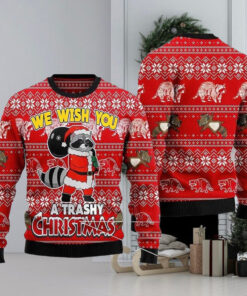 Raccoon We Wish You A Trashy Christmas Ugly Sweater