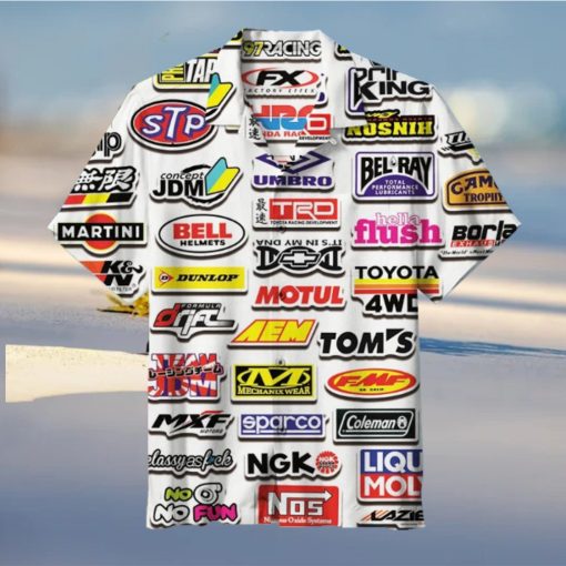 Racing Car Labeling Hawaiian Shirt