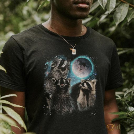 Racoon Moon Howling Raccoon Head Funny shirt