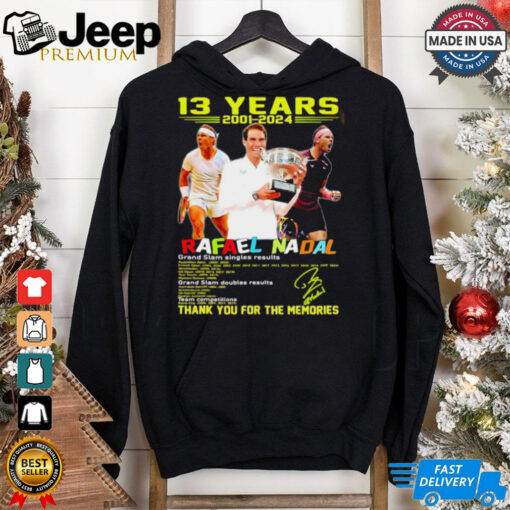 Rafael Nadal 13 years 2001 2024 thank you for the memories shirt