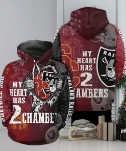 Raiders My Heart Has 2 Chambers Hoodie