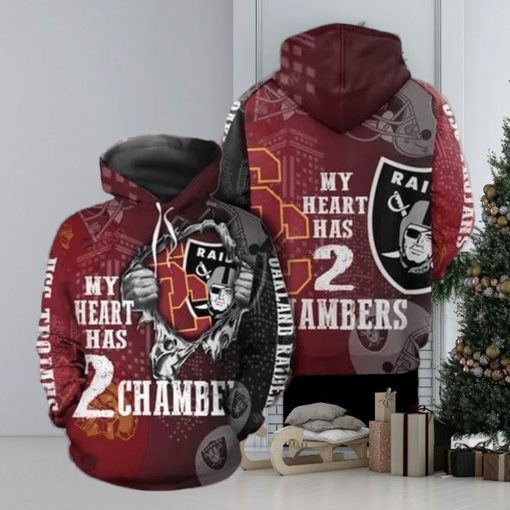 Raiders My Heart Has 2 Chambers Hoodie