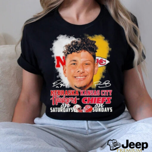 Raiola Mahomes Faces Huskers On Saturdays X Chiefs On Sundays Signatures Shirt