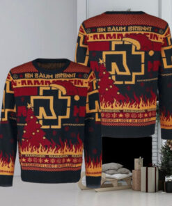 Rammstein En Baum Brennt Flames Ugly Christmas Sweater