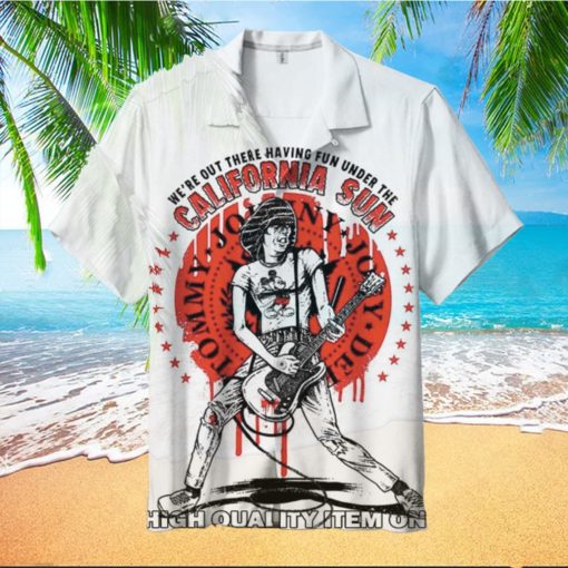 Ramones Johnny, Joey, Dee Dee, Tommy California Sun Hawaiian Shirt