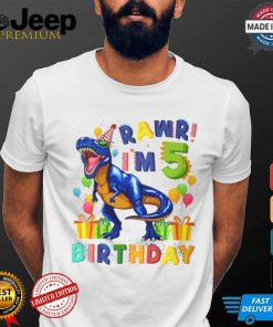 Rawr Im 5 5Th Birthday Party Rex Dinosaur Boys shirt