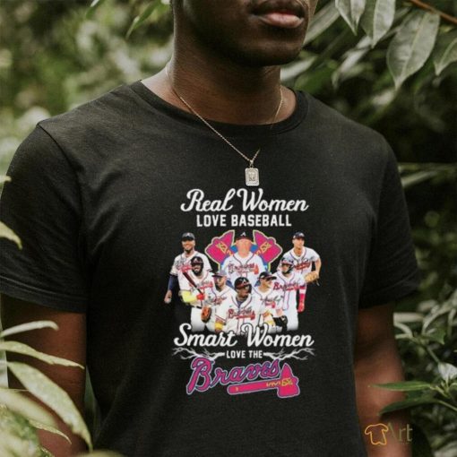 Real Women Love Baseball Smart Women Love The Atlanta Braves 2024 Signatures Shirt