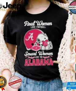 Real Women Love Football Smart Women Love The Alabama Crimson Tide X Snoopy Shirt