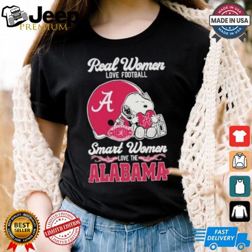 Real Women Love Football Smart Women Love The Alabama Crimson Tide X Snoopy Shirt