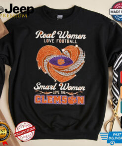 Real Women Love Football Smart Women Love The Clemson Tigers Heart Diamond 2024 shirt