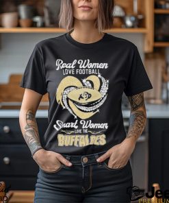Real Women Love Football Smart Women Love The Colorado Buffaloes Football Diamond Heart T shirt