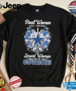 Real Women Love Football Smart Women Love The Dallas Cowboys Flower Heart Diamonds 2024 shirt