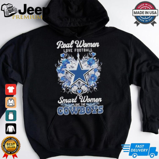 Real Women Love Football Smart Women Love The Dallas Cowboys X Floral Diamonds Shirt