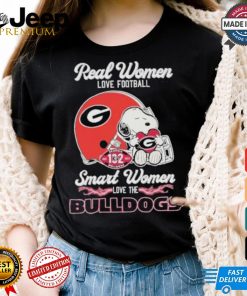 Real Women Love Football Smart Women Love The Georgia Bulldogs X Snoopy Shirt