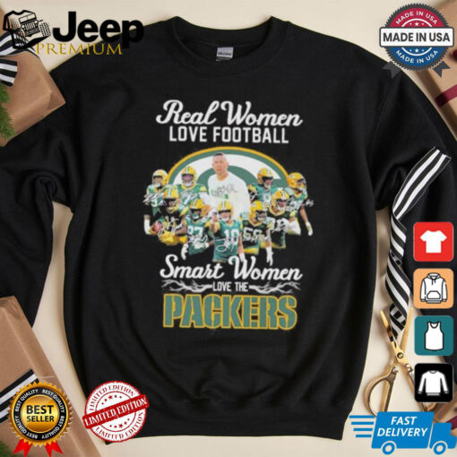 Real Women Love Football Smart Women Love The Green Bay Packers 2024 Signatures Shirt