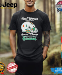 Real Women Love Football Smart Women Love The Miami Hurricanes X Snoopy Shirt