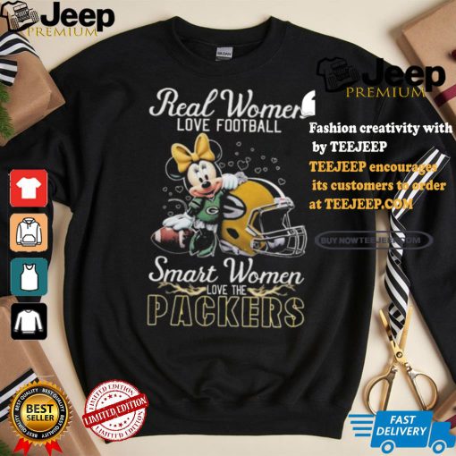 Real Women Love Football Smart Women Love The Packers Mickey Shirt