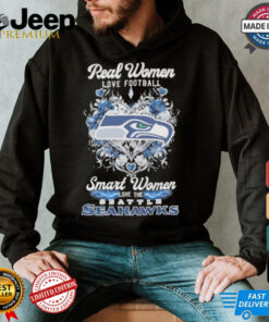 Real Women Love Football Smart Women Love The Seattle Seahawks X Heart Flower Shirt