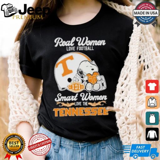 Real Women Love Football Smart Women Love The Tennessee Volunteers X Snoopy Shirt