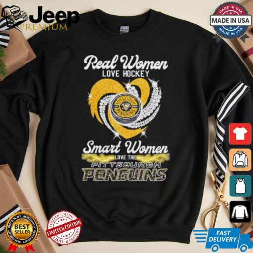 Real Women Love Hockey Smart Women Love The Pittsburgh Penguins Heart Diamond 2024 shirt