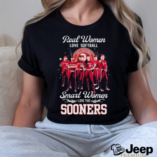 Real Women Love Softball Smart Women Love The Oklahoma Sooners Shirt