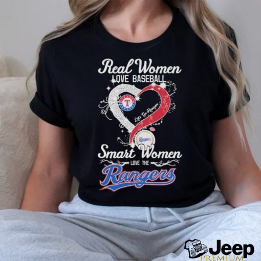 Real Women love Baseball Smart Women love the Los Angeles Rangers 2024 Shirt