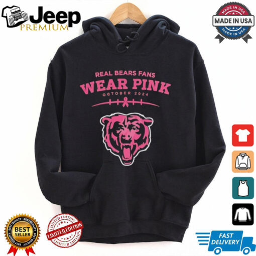 Real bears fans wear pink October 2024 Chicago Bears shirt