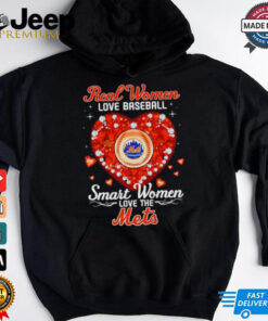 Real women love baseball smart women love the Mets diamond heart shirt