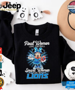 Real women love football smart women love Detroit Lions Mickey shirt