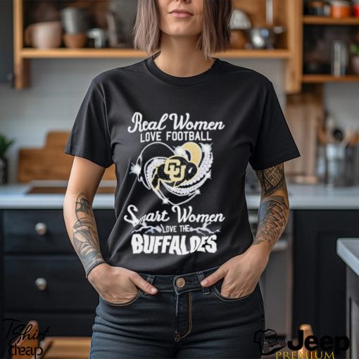 Real women love football smart women love the Colorado Buffaloes glitter logo shirt