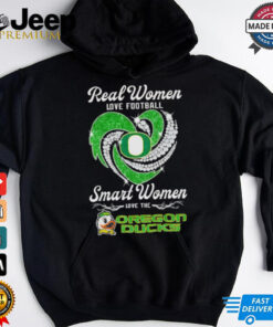 Real women love football smart women love the Oregon Ducks diamond heart shirt