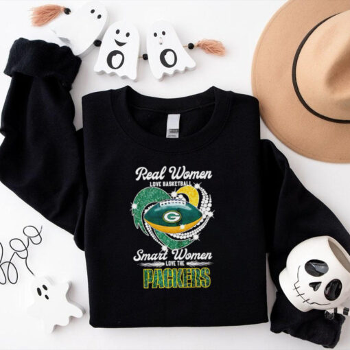 Real women love football smart women love the Packers helmet lights shirt