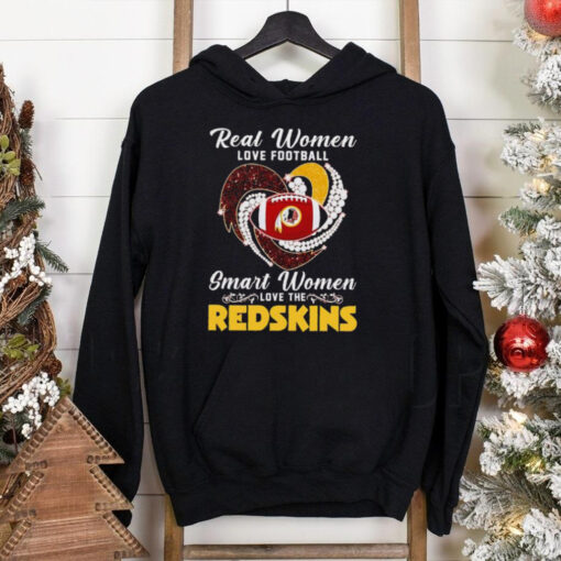 Real women love football smart women love the Redskins diamond heart shirt