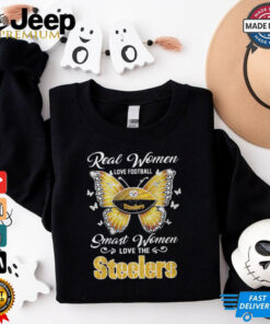 Real women love football smart women love the Steelers heart shirt