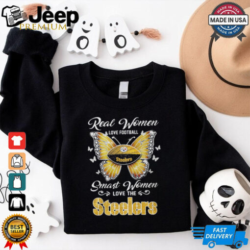 Real women love football smart women love the Steelers heart shirt