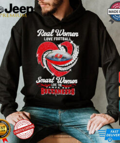 Real women love football smart women love the Tampa Bay Buccaneers diamond heart shirt