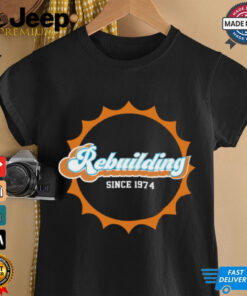 Rebuilding Since 1974 cut file for T-shirt featuring bold, vintage-style text with the phrase 