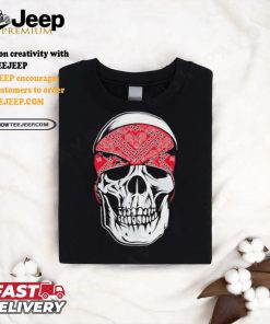 Red Bandana Skull Gangster Og Biker Graphic Skull Face Shirt