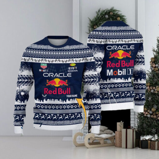 Red Bull Racing Customized UUgly Christmas Sweater Gift For Holiday