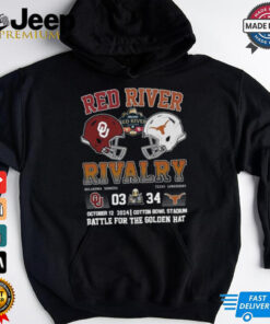 Red River Rivalry Texas 34 3 Oklahoma Battle For The Golden Hat Shirt