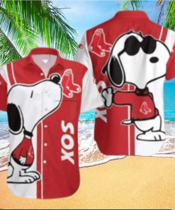 Red Sox Hawaiian Shirt With Snoopy Enjoying Summer Vibes