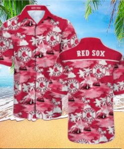 Red Sox Island Life Repeat Print Tropical Hawaiian Shirt