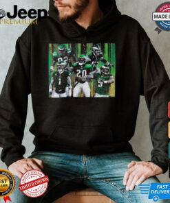 Reggie White, Jason Kelce, Jalen Hurts, Brian Dawkins, and Donovan McNabb Fly Eagles Fly Shirt