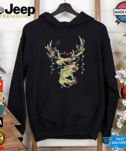 Reindeer Camo Hunting Christmas Lights Holiday shirt