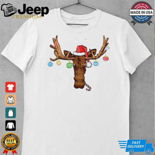 Reindeer Santa hat moose Christmas ball 2024 shirt