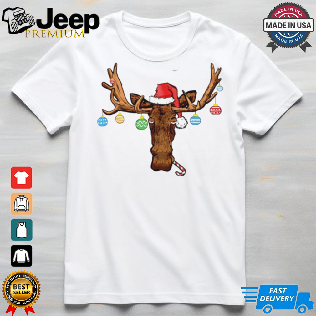 Reindeer Santa hat moose Christmas ball 2024 shirt